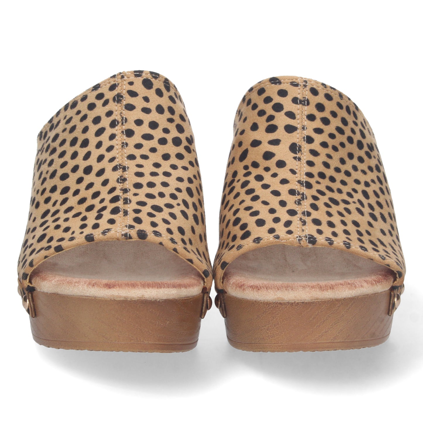 Sandalia de tacón de madera leopardo